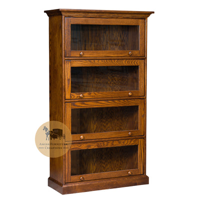 LA Traditional Oak Barrister Bookcase with 4 Doors | Oak For Less® Furniture